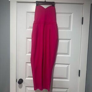 Express Pink Strapless Jumpsuit